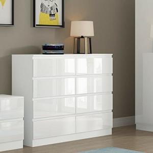 Moderno armario de 8 cajones de alto brillo blanco alto y a…