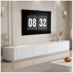 Moderno mueble de TV blanco con 2 cajones y estante largo,…