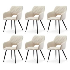 TUKAILAi Juego de 6 sillas de Comedor en Tela, Sillas de Co…