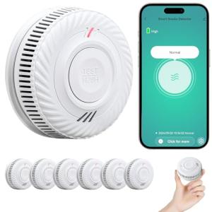 PHYSEN Smart WiFi Detector de Humo 10-Año Batería, Detector…