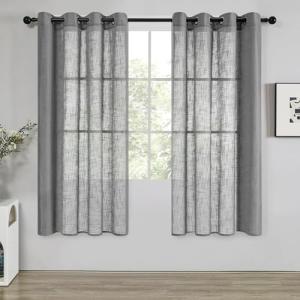 Deconovo Cortinas Salon Moderna 2 Piezas Visillos Efecto Li…