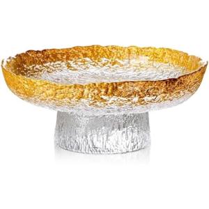 KJHZCE Fruteros sencillos y modernos, de cristal dorado con…