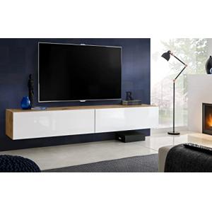 Komodee, Mueble Banco TV Loreto, Blanco Wotan, Ancho 200 cm…