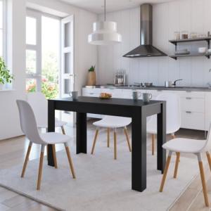 PIXZSSI Mesas de comedor salón 120 x 60 x 76 cm negro de ma…