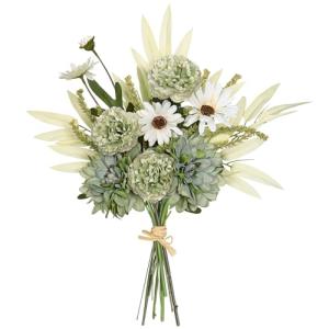DEMIUKO Flores Artificiales Dalia Verde Salvia Flores Relle…