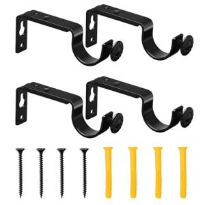 Diffaxy 4 soportes de cortina ajustables de metal con torni…