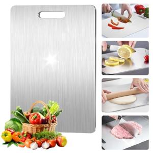Tabla de Cortar de Titanio, 316 Tabla de Cocina Acero Inoxi…