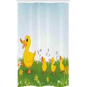 ABAKUHAUS Dibujos Animados Cortina para baño, Pato de la Ma…