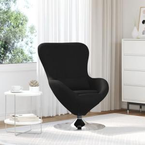 Sillón Giratorio Negro Ergonómico de Tela Suave para Relaja…