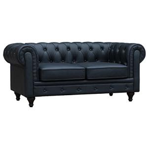 Habitat et Jardin Sofá Chesterfield Aliza- 2 plazas - Negro