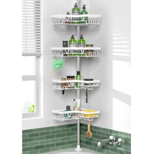 Kegii Estantería Ducha Telescópica Esquina 4 Niveles Blanca…