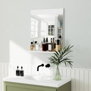 HOMCOM Espejo de Baño Espejo de Pared con Estante Abierto E…