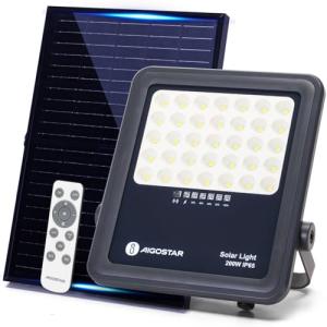 Aigostar Foco proyector LED solar con control remoto,Focos…