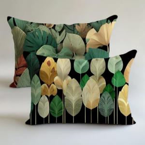 Funda Cojin 50x60cm Verde Fundas Cojines Hojas Tropicales C…