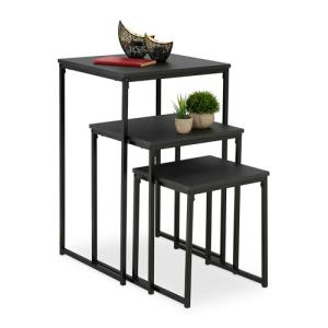 Relaxdays Mesas Auxiliares, Pack de 3, Mesitas de Salón, 3…