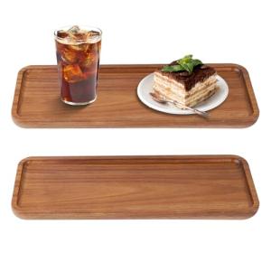 EXLECO 2 Piezas 30 x 12 cm Bandeja Madera Rectangular Bande…