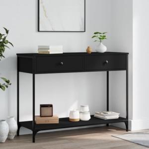 LAPOOH Consola de Madera de Ingeniería Negra 100x34,5x75 cm…