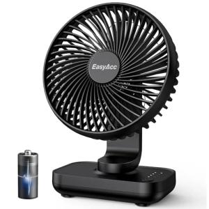 EasyAcc Ventilador de Mesa USB, 4000mAh Recargable Silencio…