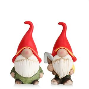 com-four® 2X Gnomos de cerámica -Gnomos Decorativos para In…