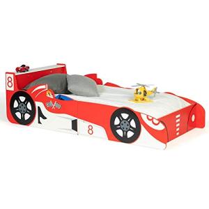 IDMarket – Cama infantil coche Fórmula 1 Teddi 70 x 140 cm,…