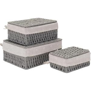 Kongming Cesta Mimbre, 3 piezas Cajas Almacenaje Bohemia De…