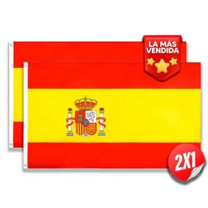2 PCS Bandera España Grande de Tela 90 x 150cm Resistente a…