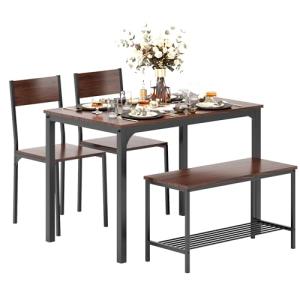 sogesfurniture Mesa de Comedor Conjunto de 4 Piezas, con Me…