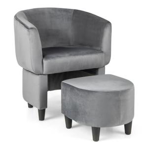 RELAX4LIFE Sillón de relax con taburete, sillón de salón co…