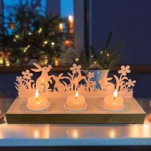 Decoracion De Pascua Candelero Base De Madera, Pascua Decor…