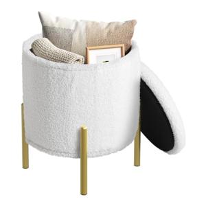 WOLTU Puff Almacenaje, Taburete Plegable, Reposapies de Sof…