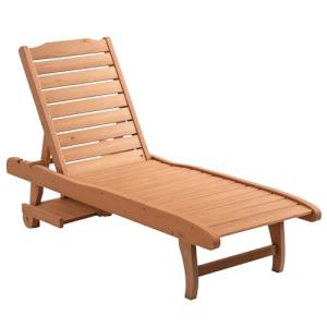 Outsunny Tumbona de Madera Exterior Silla Reclinable de Jar…