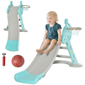 HOMCOM Tobogán para Niños  18 Meses Plegable 2 en 1 con Can…