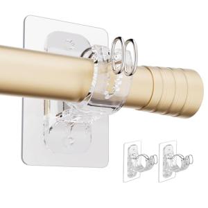 BelleVive Paquete de 2 soportes para barra de cortina sin t…