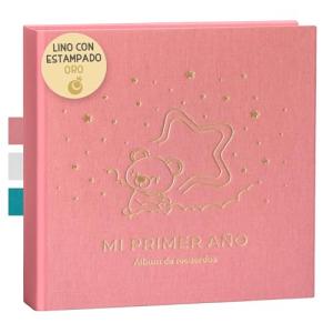 Album Fotos Bebe Mi Primer Año con Portada en Tela Lino y 7…