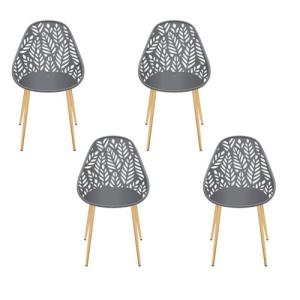HOME DECO FACTORY, HDO0331, Lote de 4 sillas Lucena Gris, M…