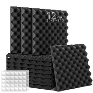 Paneles Acusticos con Pegatinas,12 Piezas Espuma Acustica A…