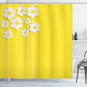 ABAKUHAUS Amarillo Cortina de Baño, Flores de Primavera de…