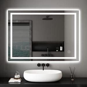 Dripex Espejo de Baño con Luz LED 50 x 70 cm Antivaho, Inte…