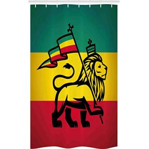 ABAKUHAUS Rasta Cortina para baño, Judá Bandera de Rastafar…