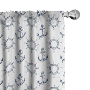 ABAKUHAUS Ancla Juego de 2 Paños Cortinas, Diseño Retro Mar…
