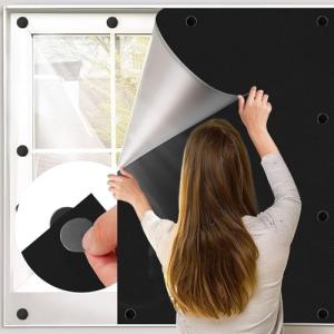 BKSAI Estores Opacos magnética para Ventana, Cortinas Opaca…