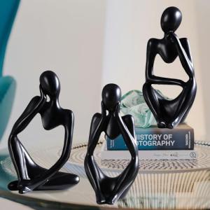 AOOGON 3 figuras de arte abstracto, estatuas decorativas, e…