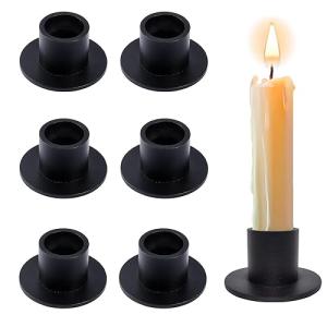 6 candelabros negros, candelabros retro, para sala de estar…