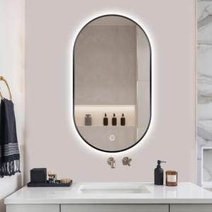 SensaHome - Espejo de baño Ovalado - Marco Robusto - con il…
