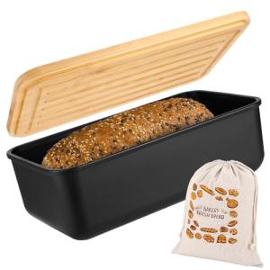 Caja de Pan, Soporte para Pan, Sostenible con Tapa, Contene…