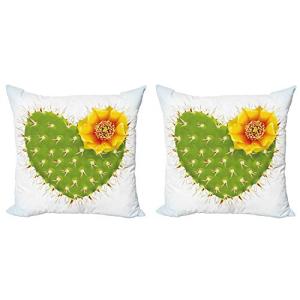 ABAKUHAUS Cactus Set de 2 Fundas para Cojín, Espinosa Opunt…