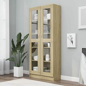 Festnight Armario Vitrina, Mueble Vitrina de Cristal,Vitrin…