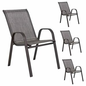 LOLAhome Set de 4 sillas de jardín de diseño Nerea de Acero…