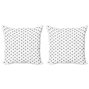 ABAKUHAUS Velero Set de 2 Fundas para Cojín, En Blanco y Ne…