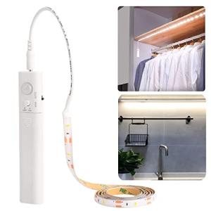 KUCAM Luz LED para armario, 1 m, 30 LED, tira de batería co…